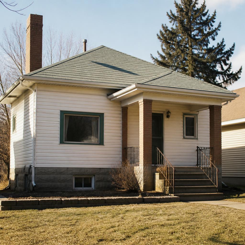 Older detached prairie home in Alberta sold as-is