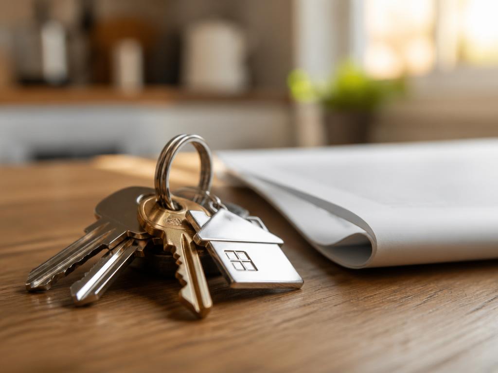 House keys resting on a kitchen table